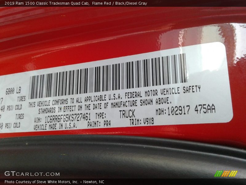 Flame Red / Black/Diesel Gray 2019 Ram 1500 Classic Tradesman Quad Cab