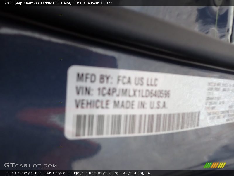 Slate Blue Pearl / Black 2020 Jeep Cherokee Latitude Plus 4x4