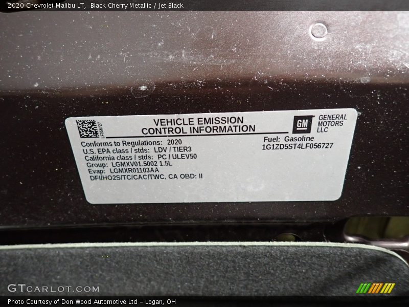 Black Cherry Metallic / Jet Black 2020 Chevrolet Malibu LT