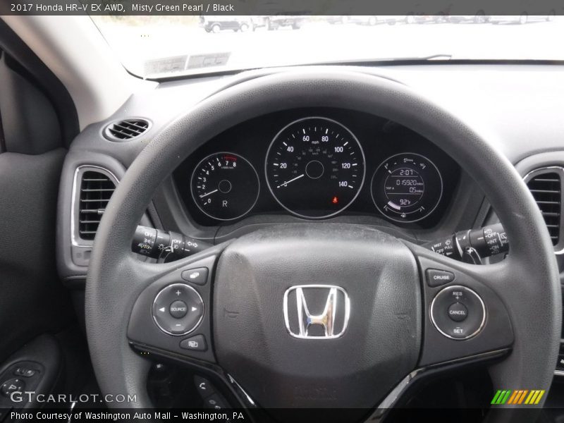 Misty Green Pearl / Black 2017 Honda HR-V EX AWD