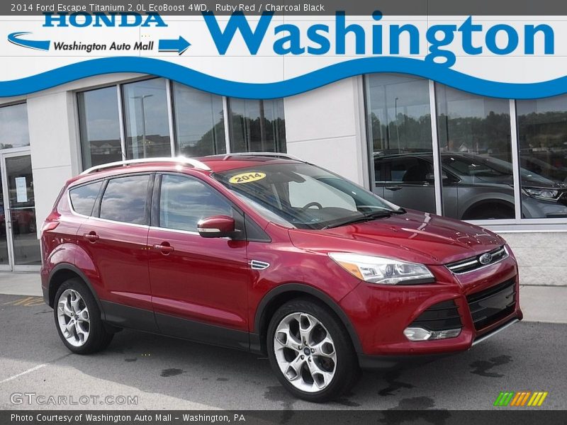 Ruby Red / Charcoal Black 2014 Ford Escape Titanium 2.0L EcoBoost 4WD