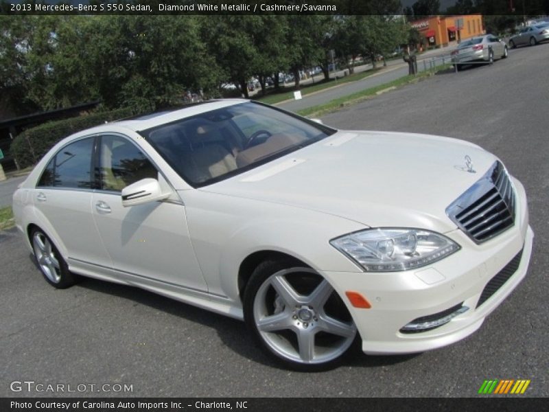 Diamond White Metallic / Cashmere/Savanna 2013 Mercedes-Benz S 550 Sedan