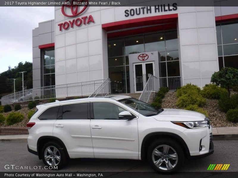 Blizzard White Pearl / Black 2017 Toyota Highlander Limited AWD