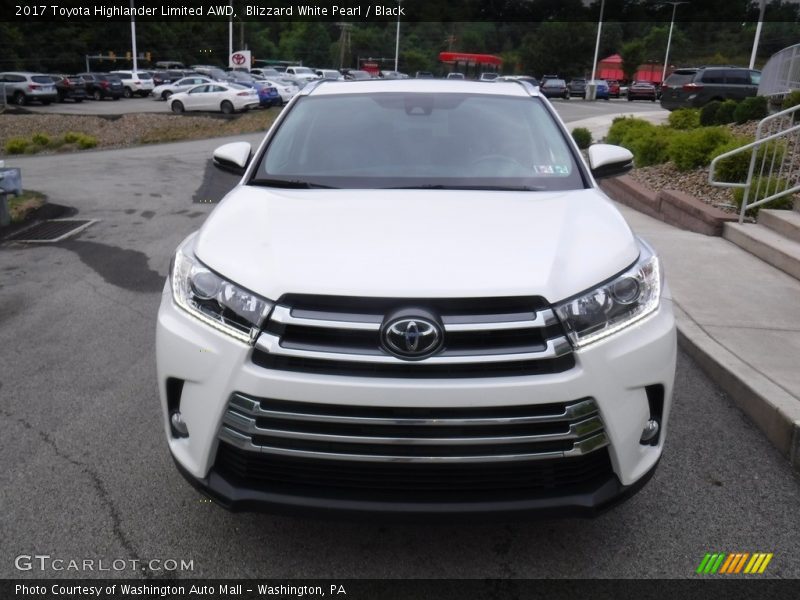 Blizzard White Pearl / Black 2017 Toyota Highlander Limited AWD