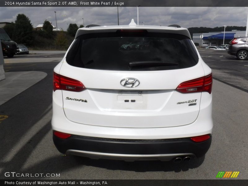 Frost White Pearl / Beige 2014 Hyundai Santa Fe Sport 2.0T AWD