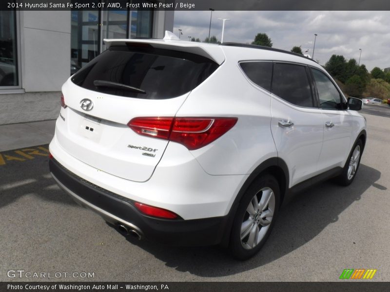 Frost White Pearl / Beige 2014 Hyundai Santa Fe Sport 2.0T AWD