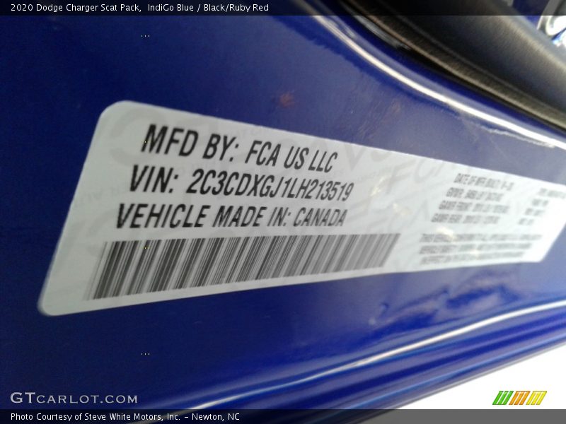 IndiGo Blue / Black/Ruby Red 2020 Dodge Charger Scat Pack