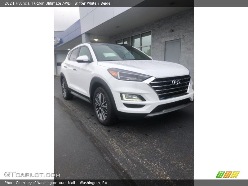 Winter White / Beige 2021 Hyundai Tucson Ulitimate AWD