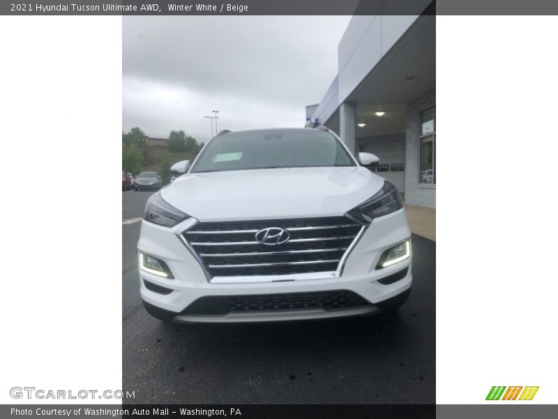 Winter White / Beige 2021 Hyundai Tucson Ulitimate AWD