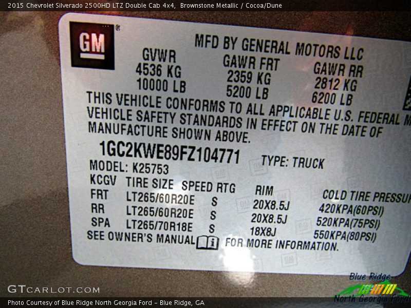 Brownstone Metallic / Cocoa/Dune 2015 Chevrolet Silverado 2500HD LTZ Double Cab 4x4
