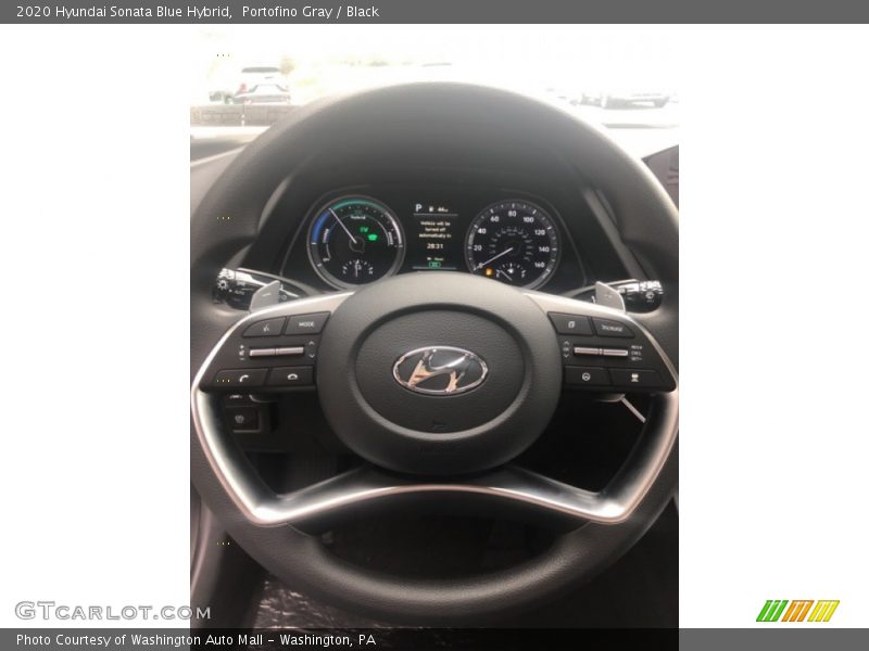 Portofino Gray / Black 2020 Hyundai Sonata Blue Hybrid