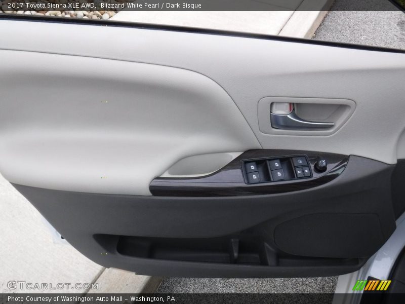 Blizzard White Pearl / Dark Bisque 2017 Toyota Sienna XLE AWD