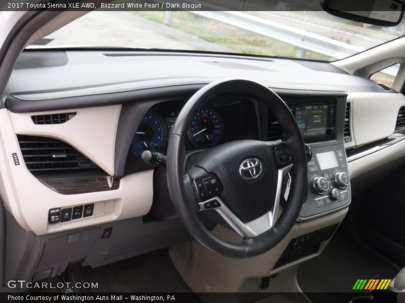 Blizzard White Pearl / Dark Bisque 2017 Toyota Sienna XLE AWD