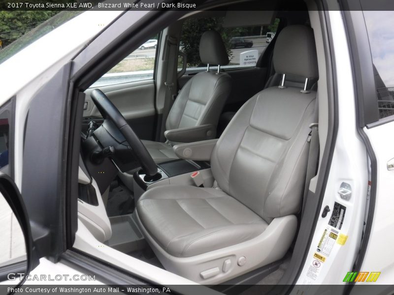Blizzard White Pearl / Dark Bisque 2017 Toyota Sienna XLE AWD