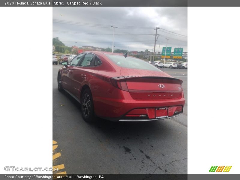 Calypso Red / Black 2020 Hyundai Sonata Blue Hybrid