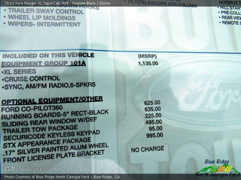 Shadow Black / Ebony 2020 Ford Ranger XL SuperCab 4x4