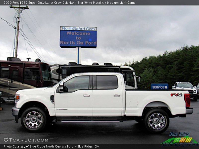 Star White Metallic / Medium Light Camel 2020 Ford F250 Super Duty Lariat Crew Cab 4x4