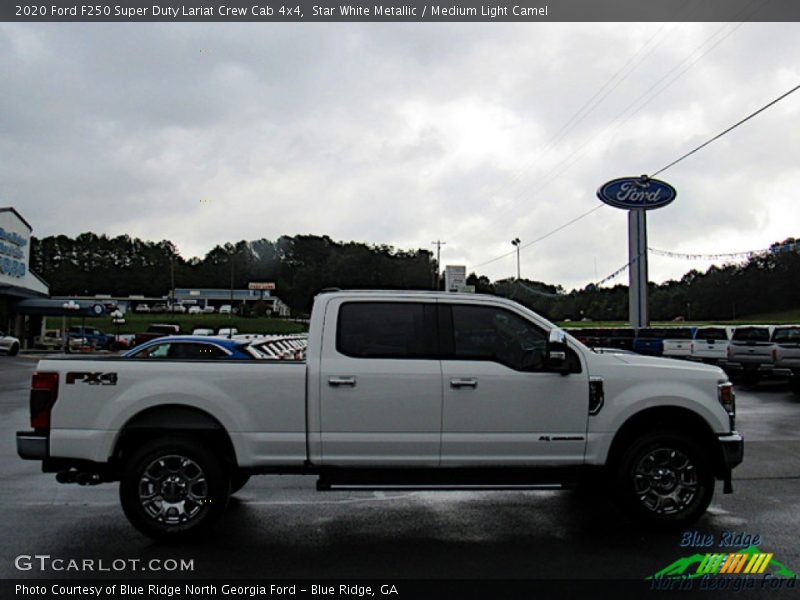 Star White Metallic / Medium Light Camel 2020 Ford F250 Super Duty Lariat Crew Cab 4x4