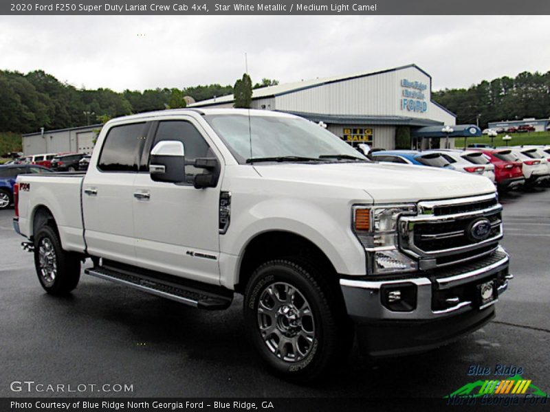 Star White Metallic / Medium Light Camel 2020 Ford F250 Super Duty Lariat Crew Cab 4x4