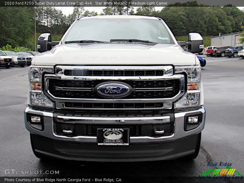 Star White Metallic / Medium Light Camel 2020 Ford F250 Super Duty Lariat Crew Cab 4x4