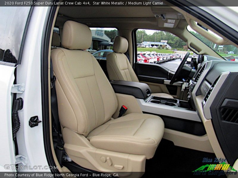 Star White Metallic / Medium Light Camel 2020 Ford F250 Super Duty Lariat Crew Cab 4x4