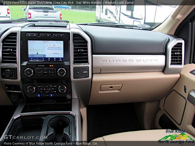 Star White Metallic / Medium Light Camel 2020 Ford F250 Super Duty Lariat Crew Cab 4x4