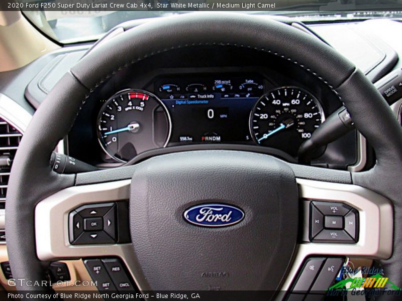 Star White Metallic / Medium Light Camel 2020 Ford F250 Super Duty Lariat Crew Cab 4x4