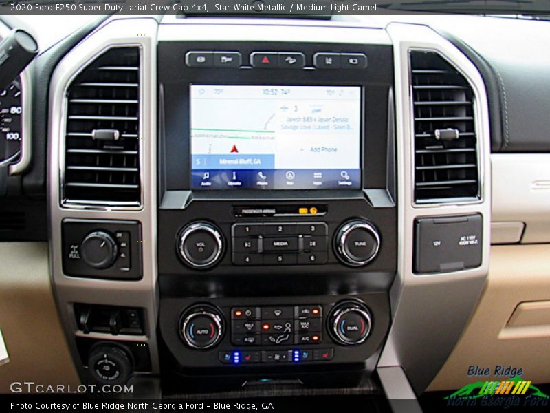 Star White Metallic / Medium Light Camel 2020 Ford F250 Super Duty Lariat Crew Cab 4x4