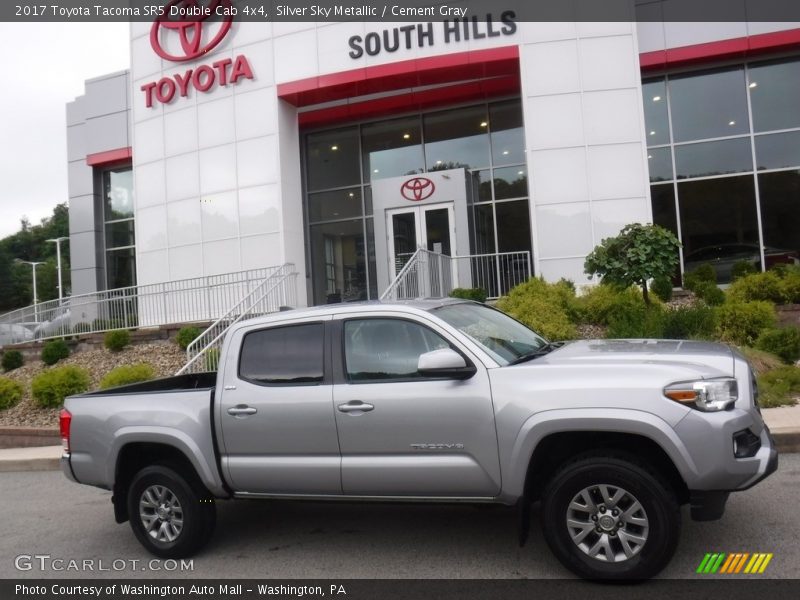 Silver Sky Metallic / Cement Gray 2017 Toyota Tacoma SR5 Double Cab 4x4
