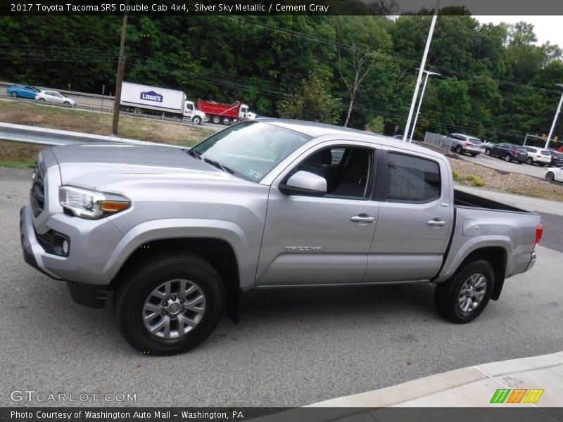 Silver Sky Metallic / Cement Gray 2017 Toyota Tacoma SR5 Double Cab 4x4