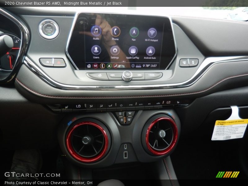 Midnight Blue Metallic / Jet Black 2020 Chevrolet Blazer RS AWD