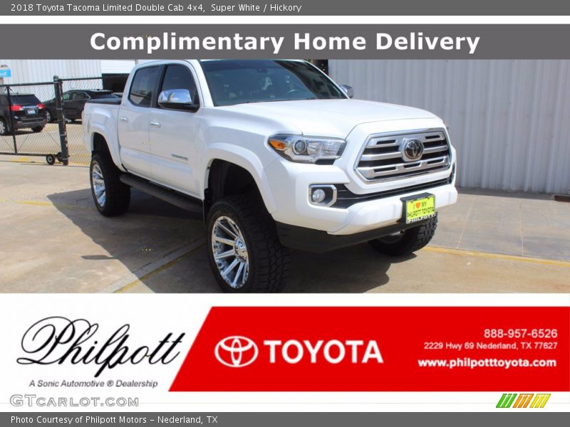 Super White / Hickory 2018 Toyota Tacoma Limited Double Cab 4x4