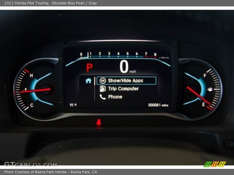 Obsidian Blue Pearl / Gray 2021 Honda Pilot Touring