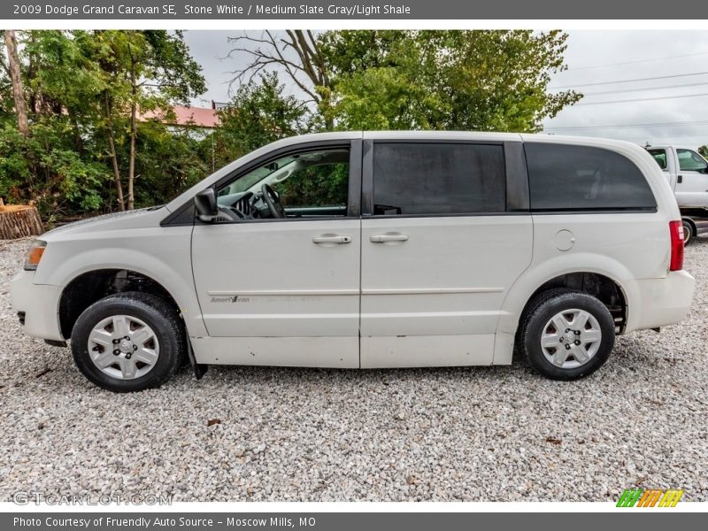 Stone White / Medium Slate Gray/Light Shale 2009 Dodge Grand Caravan SE