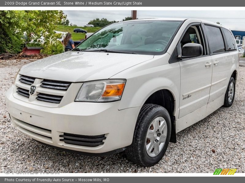 Stone White / Medium Slate Gray/Light Shale 2009 Dodge Grand Caravan SE