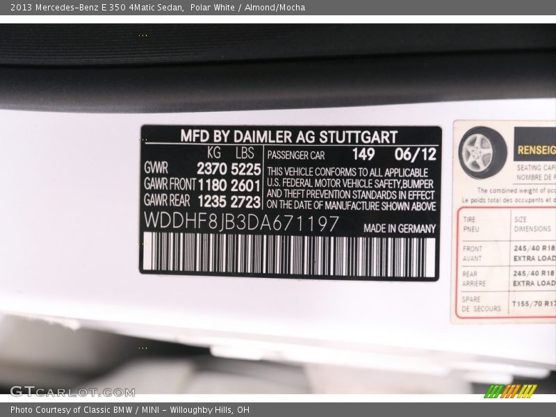 Polar White / Almond/Mocha 2013 Mercedes-Benz E 350 4Matic Sedan