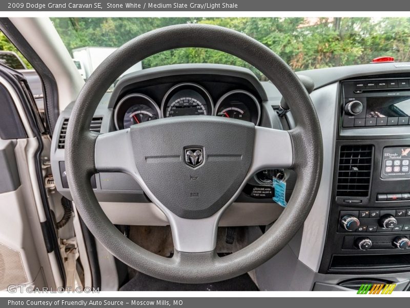 Stone White / Medium Slate Gray/Light Shale 2009 Dodge Grand Caravan SE