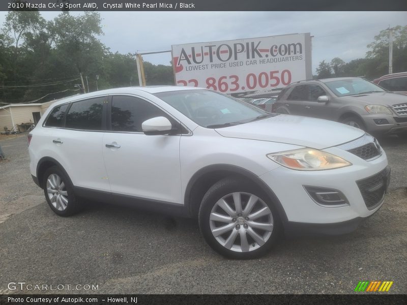 Crystal White Pearl Mica / Black 2010 Mazda CX-9 Sport AWD