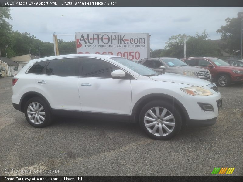 Crystal White Pearl Mica / Black 2010 Mazda CX-9 Sport AWD