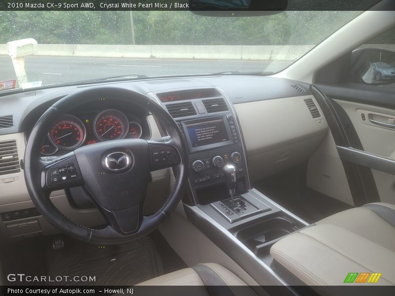 Crystal White Pearl Mica / Black 2010 Mazda CX-9 Sport AWD