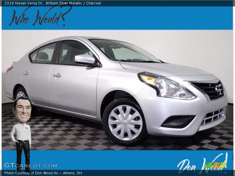 Brilliant Silver Metallic / Charcoal 2019 Nissan Versa SV