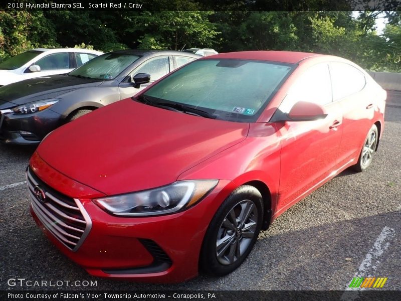 Scarlet Red / Gray 2018 Hyundai Elantra SEL