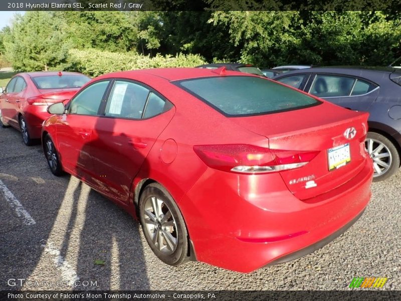 Scarlet Red / Gray 2018 Hyundai Elantra SEL