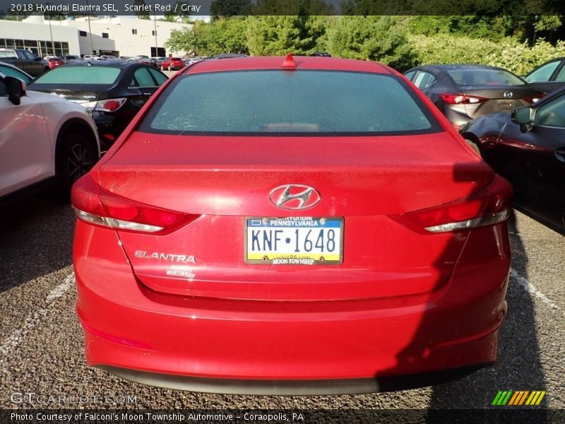 Scarlet Red / Gray 2018 Hyundai Elantra SEL