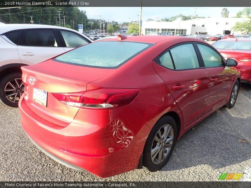 Scarlet Red / Gray 2018 Hyundai Elantra SEL