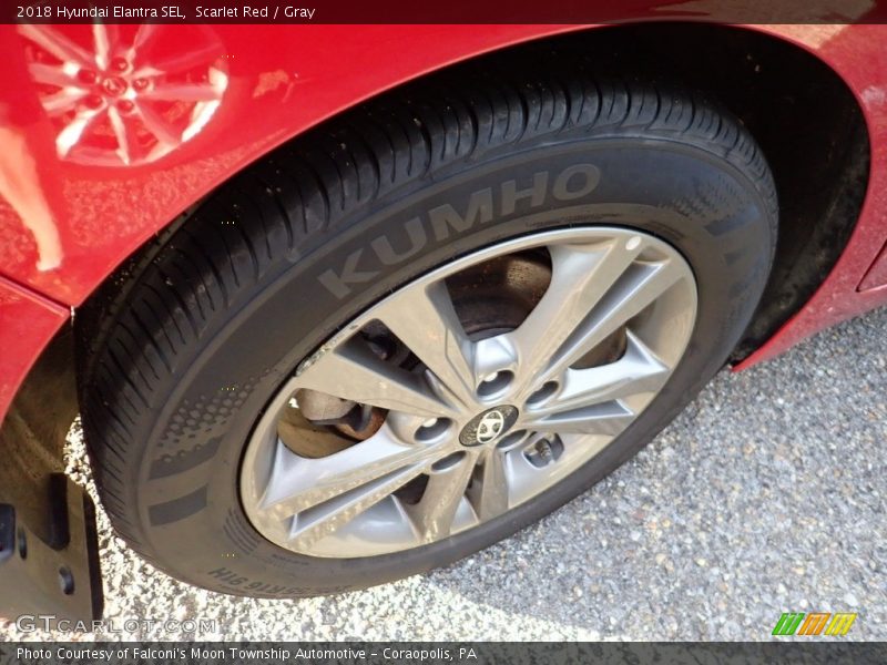 Scarlet Red / Gray 2018 Hyundai Elantra SEL