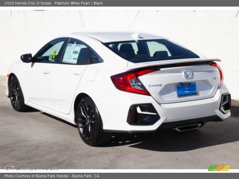 Platinum White Pearl / Black 2020 Honda Civic Si Sedan