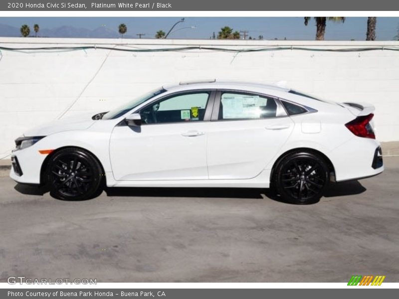 Platinum White Pearl / Black 2020 Honda Civic Si Sedan