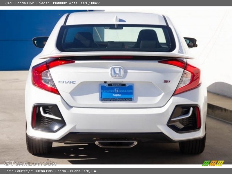 Platinum White Pearl / Black 2020 Honda Civic Si Sedan