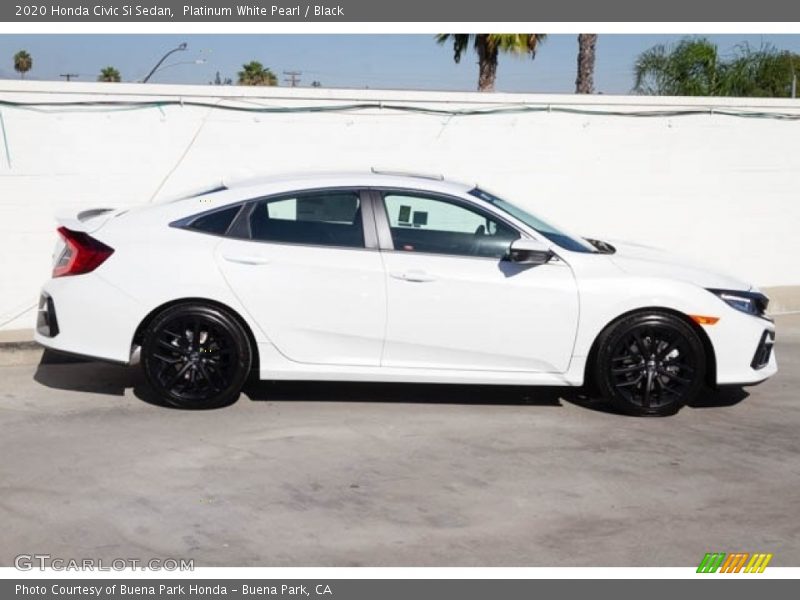 Platinum White Pearl / Black 2020 Honda Civic Si Sedan
